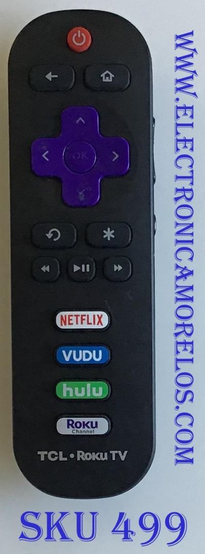 CONTROL ORIGINAL PARA TV TCL ROKU TV / NUMERO DE PARTE RC280 / GZL-P20055-C08  / GZL-P20055-C03 / BS-3 / BS-017030101X4A / 21001-000011 / 06-IRPT20-WRC280J / ROKU CHANEL